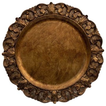 Image of Isabella Gold Wood Charger 14"